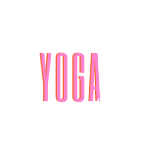 Yoga in Marktredwitz. Text-Logo von The Yoga Connection auf freigestelltem Hintergrund. Yoga groß, mittig und in pink dargestellt. The connection in weißer Schreibschrift.